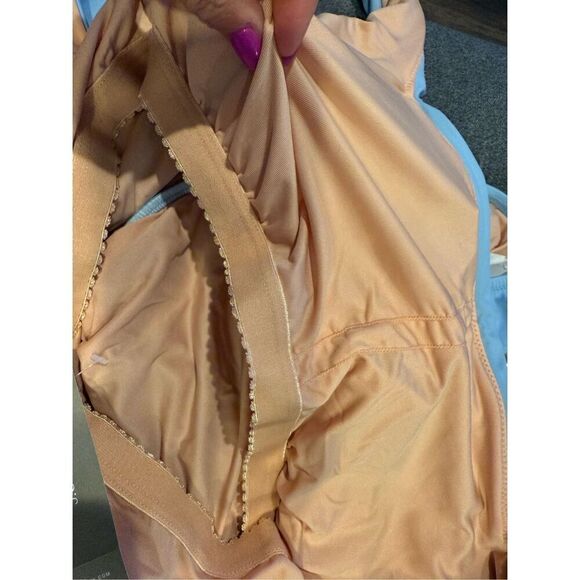 NWT Plus J.Crew Ruched squareneck One Piece Swimsuit in Blue Mist Size 18 - Picture 6 of 10